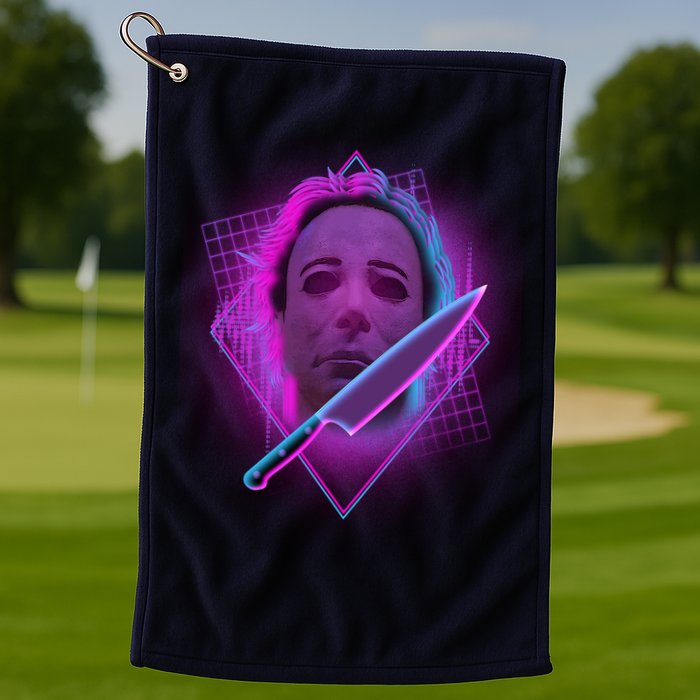 Retro 80's Eighties Myers With Knife Golf Towel