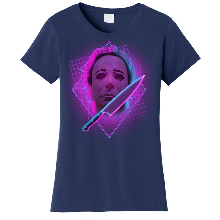 Retro 80's Eighties Myers With Knife Women's T-Shirt