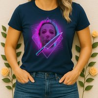 Retro 80's Eighties Myers With Knife Womens T-Shirt