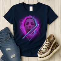 Retro 80's Eighties Myers With Knife Womens T-Shirt