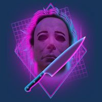 Retro 80's Eighties Myers With Knife Womens T-Shirt
