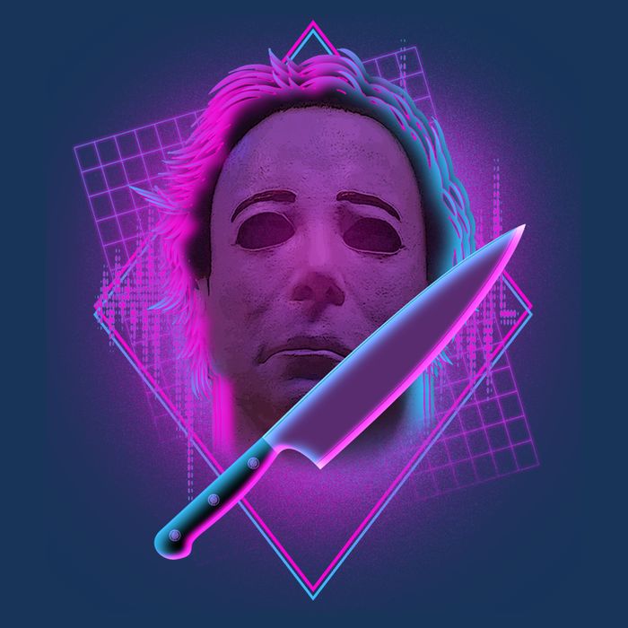 Retro 80's Eighties Myers With Knife Womens T-Shirt