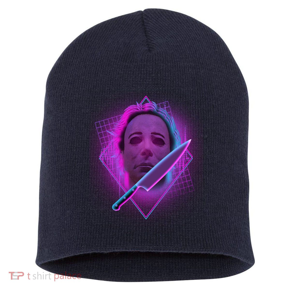 Retro 80's Eighties Myers With Knife Short Acrylic Beanie