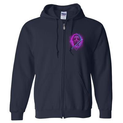Retro 80's Eighties Myers With Knife Full Zip Hoodie