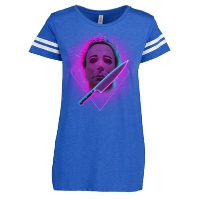 Retro 80's Eighties Myers With Knife Enza Ladies Jersey Football T-Shirt