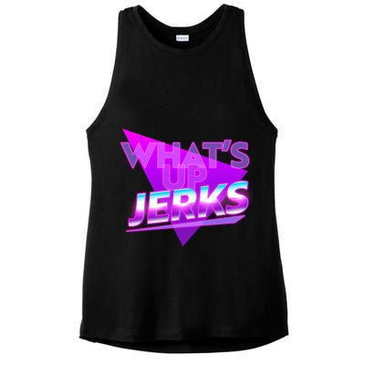 Retro 80's Eighties What's Up Jerks Ladies PosiCharge Tri-Blend Wicking Tank