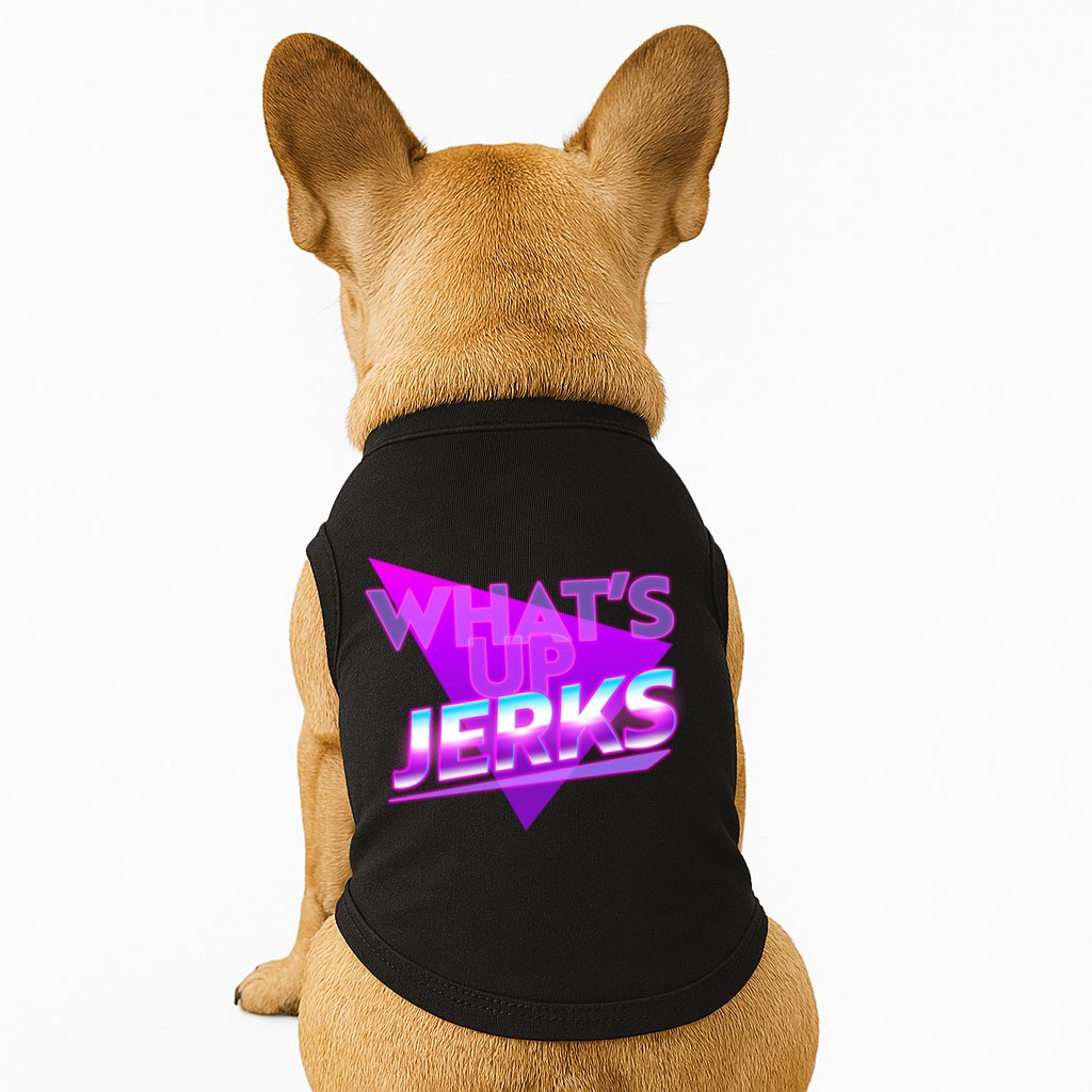 Retro 80's Eighties What's Up Jerks Doggie Tank