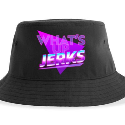 Retro 80's Eighties What's Up Jerks Sustainable Bucket Hat