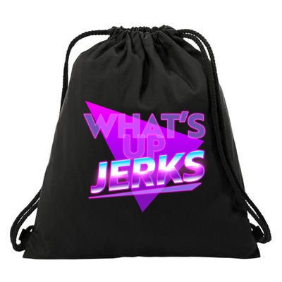 Retro 80's Eighties What's Up Jerks Drawstring Bag