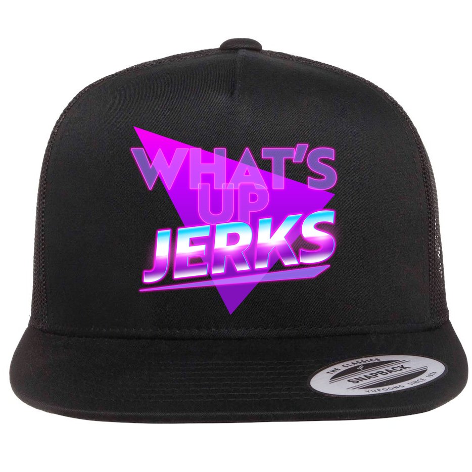 Retro 80's Eighties What's Up Jerks Flat Bill Trucker Hat