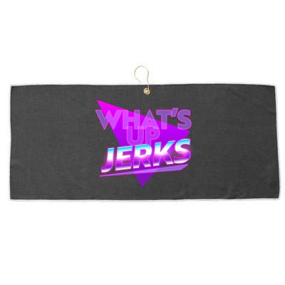 Retro 80's Eighties What's Up Jerks Large Microfiber Waffle Golf Towel