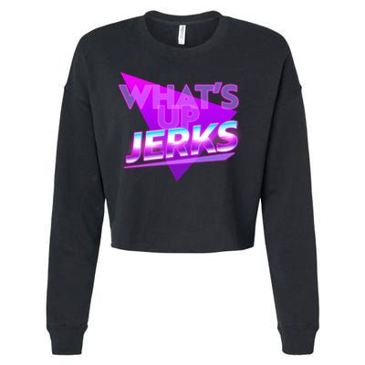 Retro 80's Eighties What's Up Jerks Cropped Pullover Crew