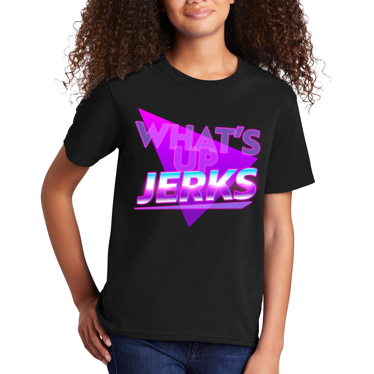 Retro 80's Eighties What's Up Jerks Kids T-Shirt