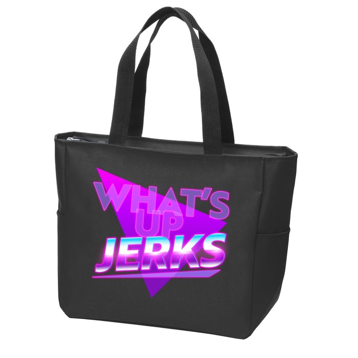 Retro 80's Eighties What's Up Jerks Zip Tote Bag