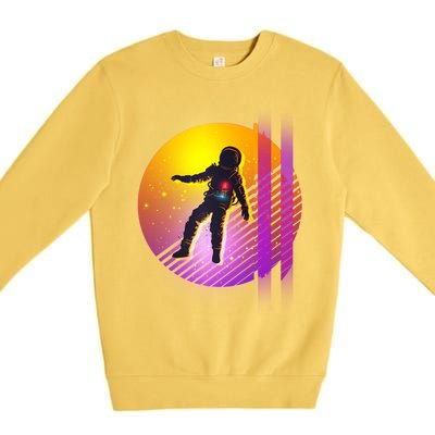 Retro 80's Glitch Astronaut Premium Crewneck Sweatshirt