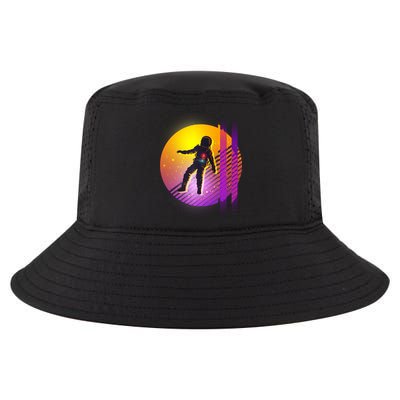 Retro 80's Glitch Astronaut Cool Comfort Performance Bucket Hat