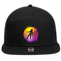 Retro 80's Glitch Astronaut 7 Panel Mesh Trucker Snapback Hat