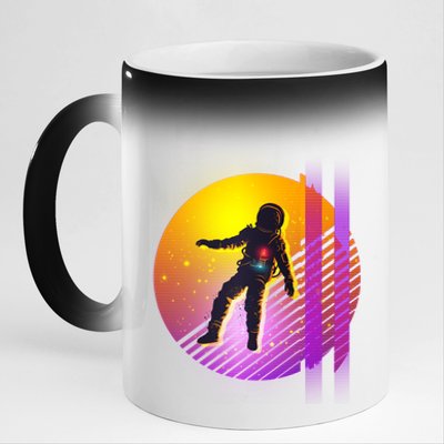 Retro 80's Glitch Astronaut 11oz Black Color Changing Mug