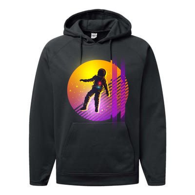 Retro 80's Glitch Astronaut Performance Fleece Hoodie