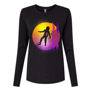 Retro 80's Glitch Astronaut Womens Cotton Relaxed Long Sleeve T-Shirt