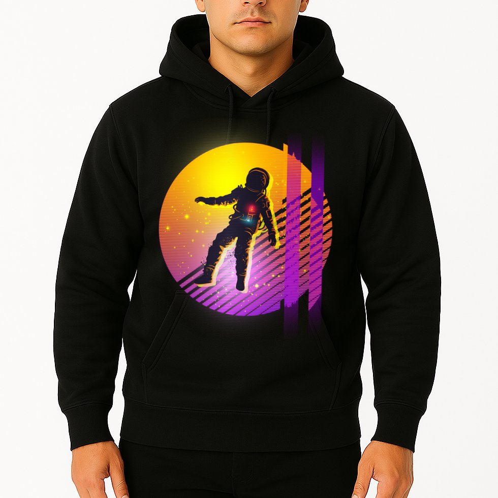 Retro 80's Glitch Astronaut Hoodie
