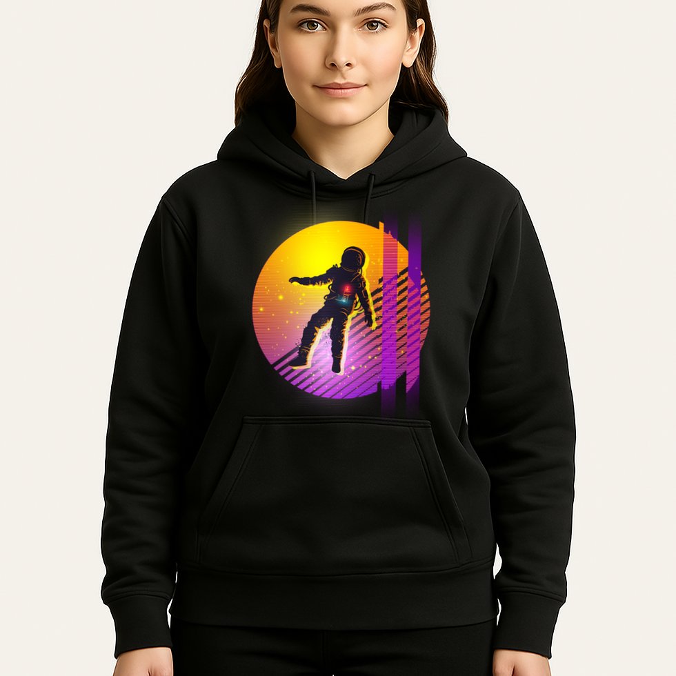 Retro 80's Glitch Astronaut Hoodie
