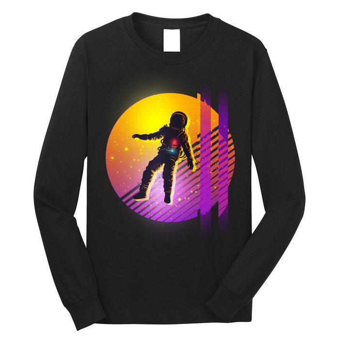 Retro 80's Glitch Astronaut Long Sleeve Shirt