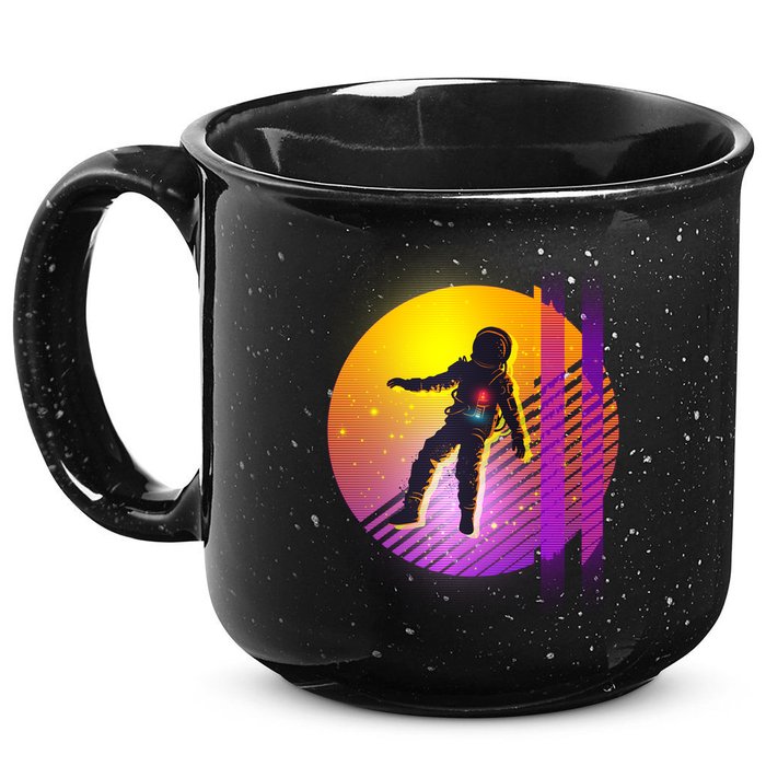 Retro 80's Glitch Astronaut 15oz Campfire Ceramic Mug