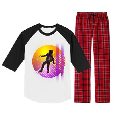 Retro 80's Glitch Astronaut Raglan Sleeve Pajama Set