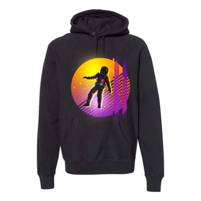 Retro 80's Glitch Astronaut Premium Hoodie