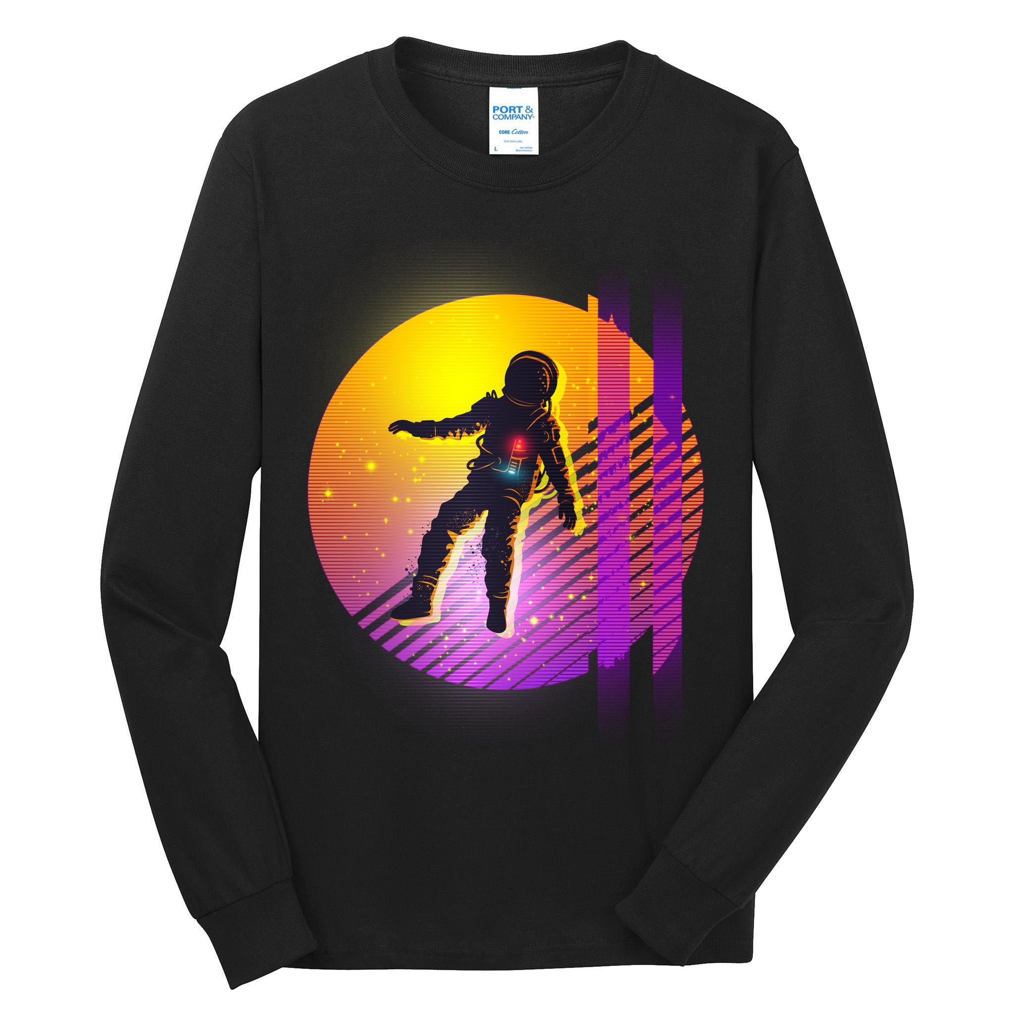 Retro 80's Glitch Astronaut Tall Long Sleeve T-Shirt