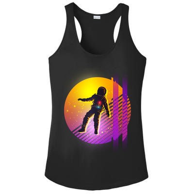 Retro 80's Glitch Astronaut Ladies PosiCharge Competitor Racerback Tank