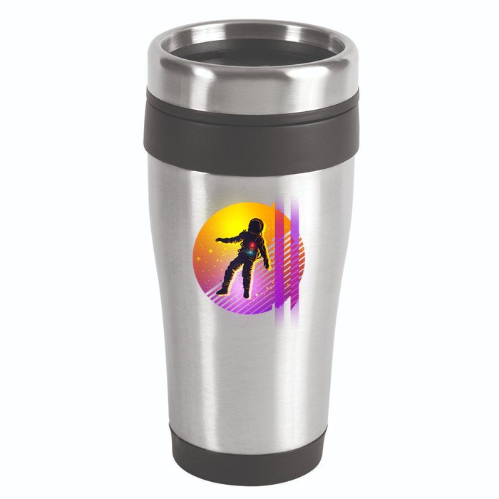 Retro 80's Glitch Astronaut 16oz Travel Tumbler