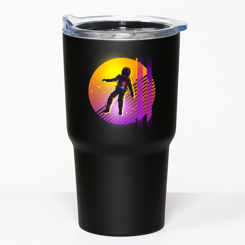Retro 80's Glitch Astronaut Tumbler