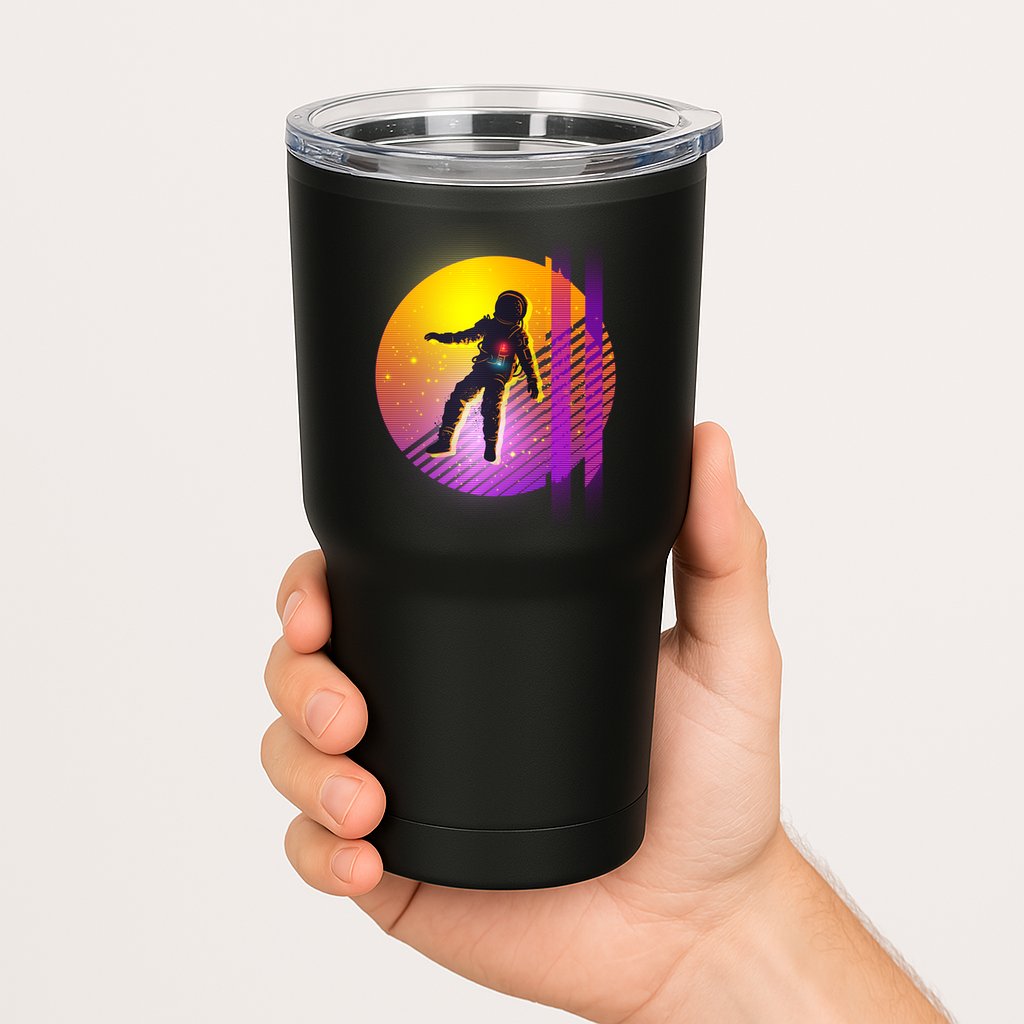 Retro 80's Glitch Astronaut Tumbler