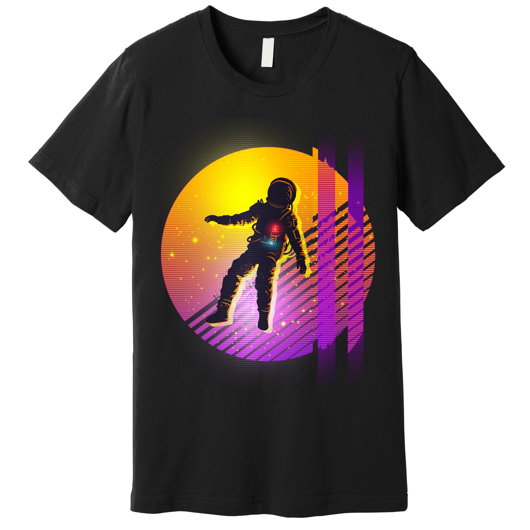 Retro 80's Glitch Astronaut Premium T-Shirt