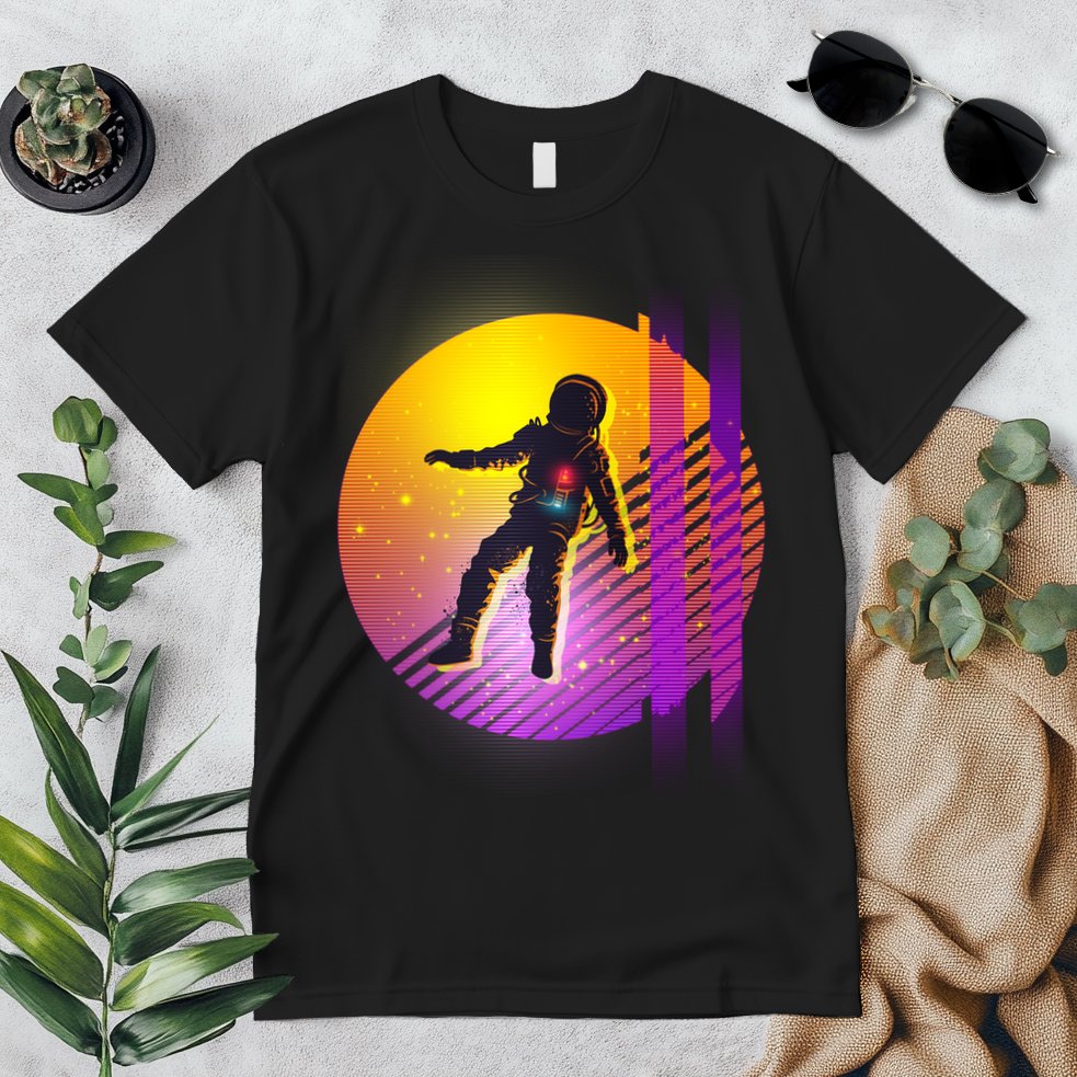 Retro 80's Glitch Astronaut Premium T-Shirt