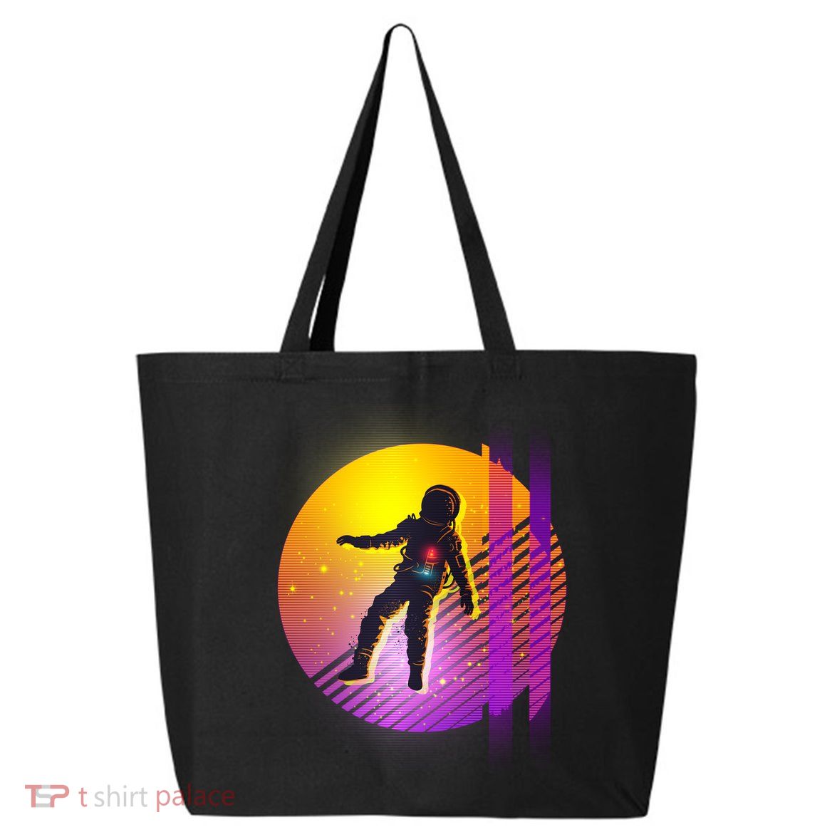Retro 80's Glitch Astronaut 25L Jumbo Tote