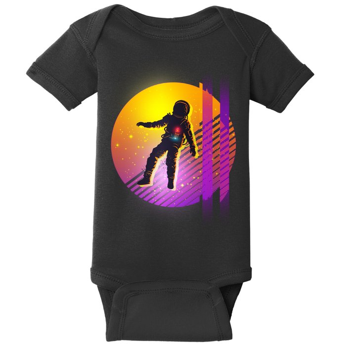 Retro 80's Glitch Astronaut Baby Bodysuit