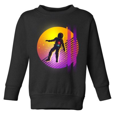 Retro 80's Glitch Astronaut Toddler Sweatshirt