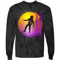 Retro 80's Glitch Astronaut Tie-Dye Long Sleeve Shirt