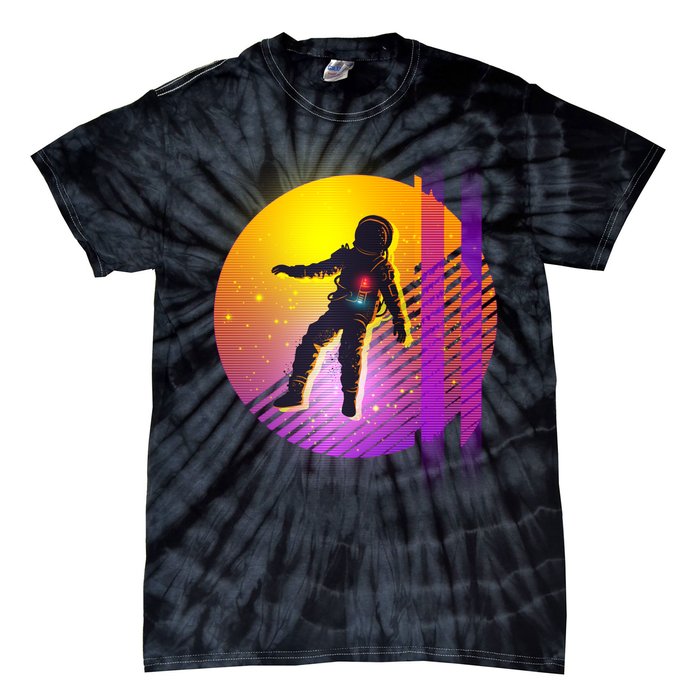 Retro 80's Glitch Astronaut Tie-Dye T-Shirt