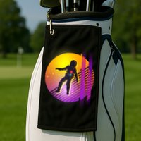 Retro 80's Glitch Astronaut Golf Towel
