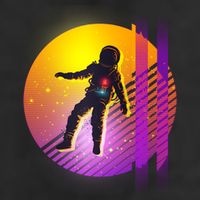 Retro 80's Glitch Astronaut Golf Towel