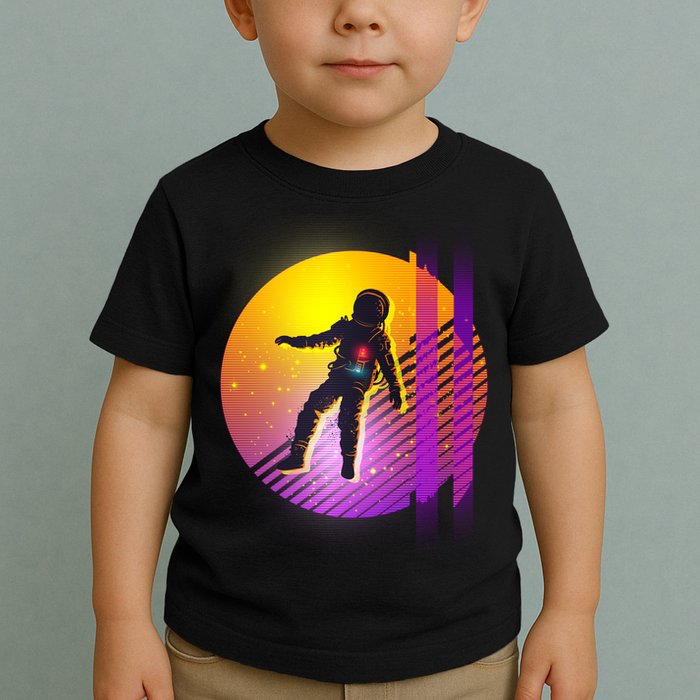 Retro 80's Glitch Astronaut Toddler T-Shirt