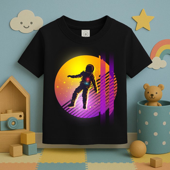 Retro 80's Glitch Astronaut Toddler T-Shirt