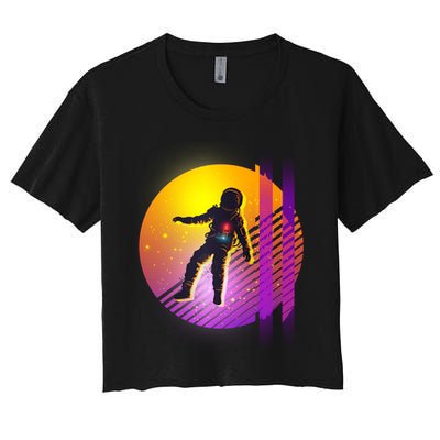 Retro 80's Glitch Astronaut Crop Top