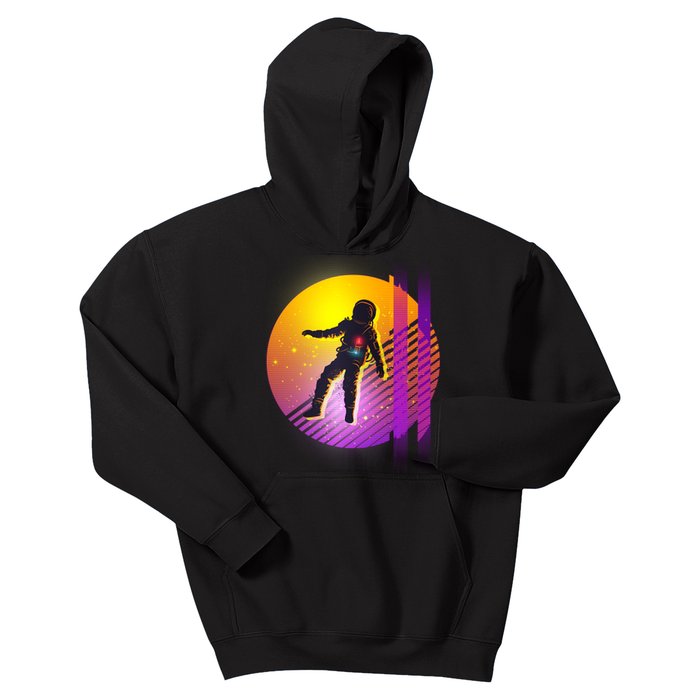 Retro 80's Glitch Astronaut Kids Hoodie