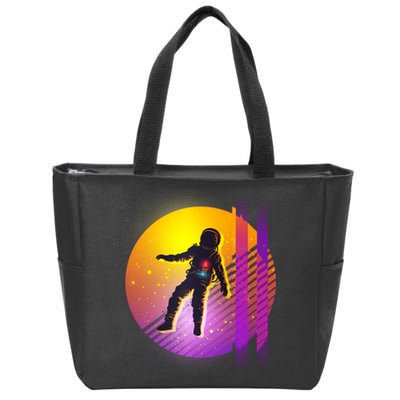 Retro 80's Glitch Astronaut Zip Tote Bag