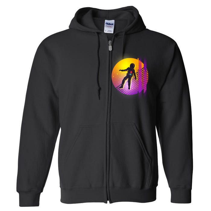 Retro 80's Glitch Astronaut Full Zip Hoodie